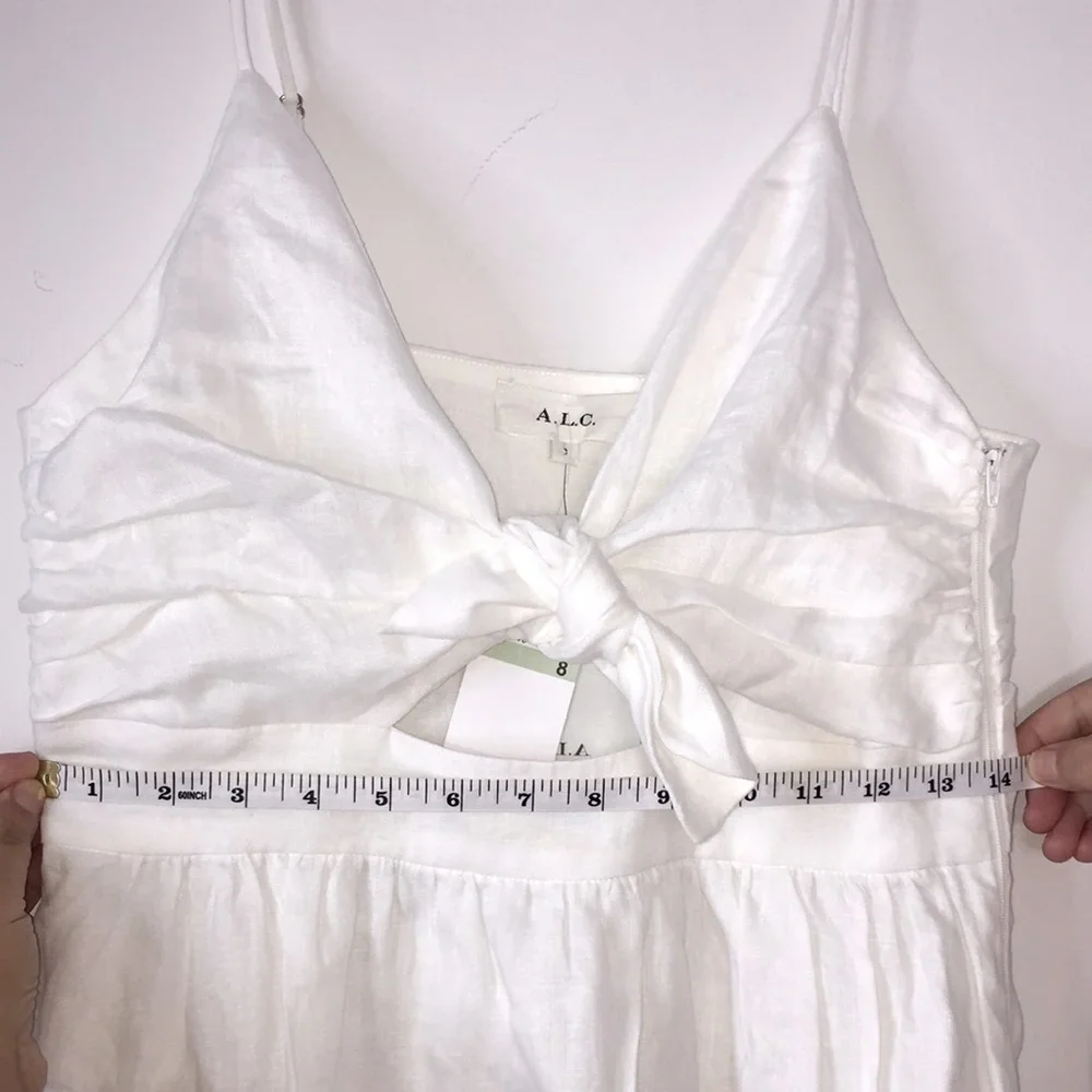 NWT A.L.C. Daniela Tie-Front Midi Dress - Picture 9 of 10